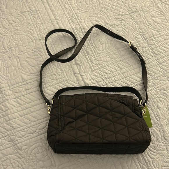 NWT Kate Spade purse. Black quilted with two compartments. - Picture 7 of 12